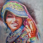 woman handmade painting By Manish Vaishnav