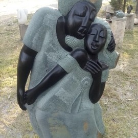 Emmanuel Machingambi: 'human', 2019 Stone Sculpture, Family. 