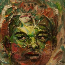 Edward Ofosu: 'The Observer', 2009 Acrylic Painting, Abstract Figurative. Artist Description:  painting, portrait, abstract, figurative ...