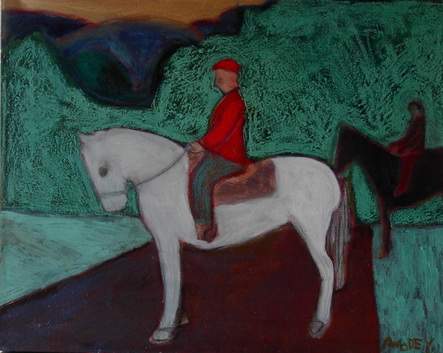 Marc Awodey  'Horseback Riding', created in 2005, Original Painting Oil.