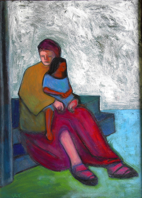 Marc Awodey  'Madonna And Child', created in 2003, Original Painting Oil.
