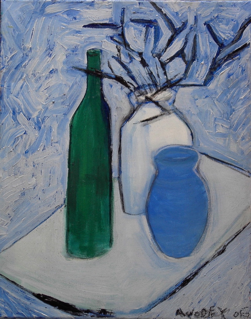 Marc Awodey  'White Still Life', created in 2005, Original Painting Oil.