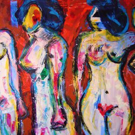 Marcia Pinho: 'TPM 2', 2005 Oil Painting, Abstract Figurative. Artist Description:   Expressionism, figurative, painting, acrylic and ink, canvas                                              ...