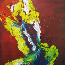 Marcia Pinho: 'Woman', 2006 Acrylic Painting, Abstract Figurative. Artist Description:     Private Collector in USA Expressionism, figurative, painting, acrylic and ink, canvas                                                       ...