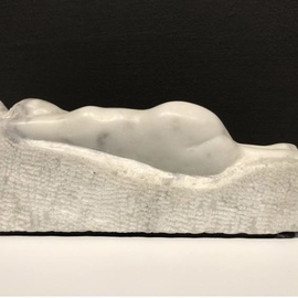 Marcin Biesek: 'Reclining woman', 2011 Stone Sculpture, nudes. Artist Description: Marble sculpture- this is one of me the harder artworks I ever done.  I tried discover Rodin and also More art.  The Modernism , and all we recive is like a gold in our hands to keep, and develop in our art. ...