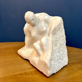 Marcin Biesek: 'Thinking woman', 2011 Stone Sculpture, nudes. Artist Description:     Marble ...