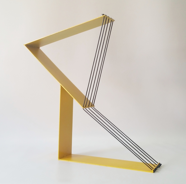 Marcio Faria  'Gabo Linha Amarela', created in 2014, Original Sculpture Steel.