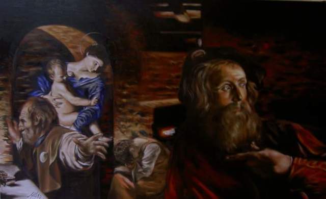 Marco Ambrosini  'Insieme Di Caravaggio', created in 2019, Original Painting Oil.