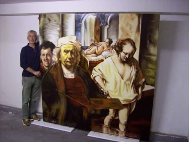 Artist Marco Ambrosini. 'Insieme Di Rembrandt' Artwork Image, Created in 2019, Original Painting Oil. #art #artist