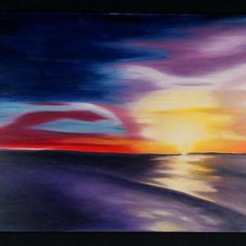 Maren Tober: 'Caribbean Sunset', 2003 Oil Painting, Seascape. Artist Description:      landscape, sky, seascape, sunscape, maren tober, paintings, original artwork     ...