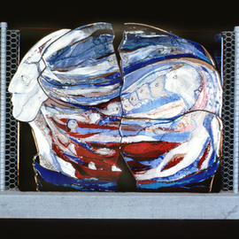 Margaret Stone Artwork Meditation on the Sands, 2002 Fused Glass, Holocaust