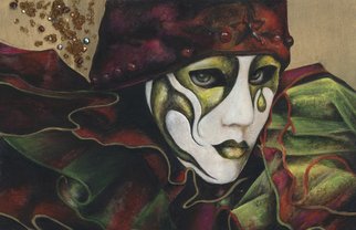 Venczak Marianna: 'Carnival', 2011 Watercolor, Surrealism. Artist Description:  figurative, portrait, Venice, carnival, winter, venczak, watercolor, mixed technic, surreal               ...