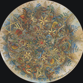 Venczak Marianna Artwork Mandala for Love and Peace Hunagram , 2015 Watercolor, Mandala