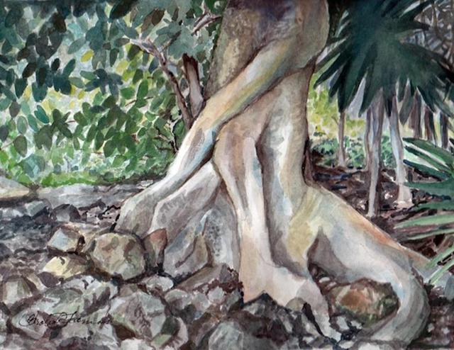 Carolyn Alston Thomas  'Tulum Tree', created in 2013, Original Painting Acrylic.