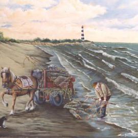 Marilyn Itrat: 'Viejo pescador', 2003 Acrylic Painting, Seascape. 