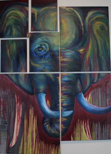 Artist Marina Wootton. 'Elephant' Artwork Image, Created in 2017, Original Painting Oil. #art #artist