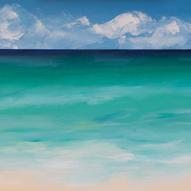 Marino Chanlatte: 'beach 1', 2017 Acrylic Painting, Beach. Artist Description: This painting is inspired on a view of South Beach, Miami. I was born on an island and the ocean has always been an inspiration. This painting has been protected with several layers of non- yellowing Grumbacher final varnish. Canvas depth is 1. 5 inches, painting extends to ...