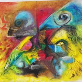 pastel collage with birds By Mario Ortiz Martinez