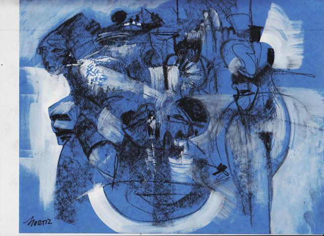 Artist Mario Ortiz Martinez. 'Rhapsody In Blue' Artwork Image, Created in 2019, Original Collage. #art #artist