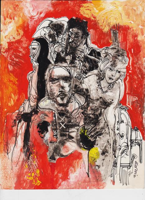 Artist Mario Ortiz Martinez. 'Spagnola' Artwork Image, Created in 2019, Original Collage. #art #artist