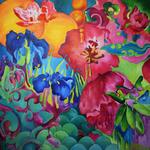 garden original oil painting By Marina Venediktova