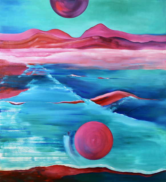 Marina Venediktova  'Red Whale', created in 2021, Original Painting Oil.