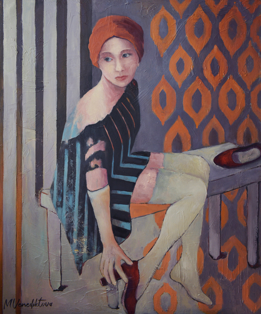 Marina Venediktova  'Stranger In Red Turban', created in 2021, Original Painting Oil.