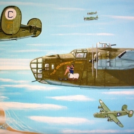 Mark Dodson: 'The Oklahoman 1943', 2006 Acrylic Painting, Military. Artist Description:  The Oklahoman - a B- 24D of the 8th Air Force 389th BG 566th BS in WWII ...