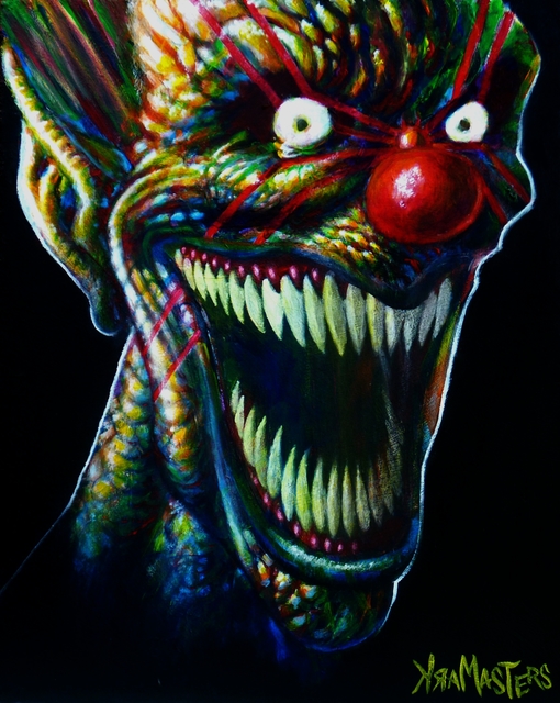 Artist Mark Masters. 'Killroid The Clown' Artwork Image, Created in 2019, Original Painting Acrylic. #art #artist
