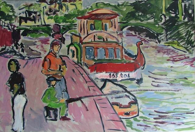 Marko Janicki  'Little Fisherman', created in 2004, Original Painting Oil.