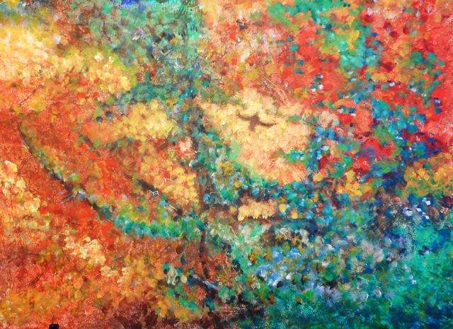 Mario Tello  'Fall Forest', created in 2019, Original Painting Oil.