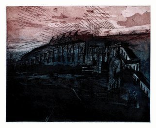 Martha Hayden: 'The High Point, Smith and Ninth', 2005 Intaglio - Open Edition, Abstract Landscape.       etching, acquatint, Smith and Ninth, Brooklyn, MTA, New York city Transit, landscape, urban,  perception, woman artist, Wisconsin artist     ...