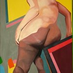 Figure Leaning Right By Marty Kalb