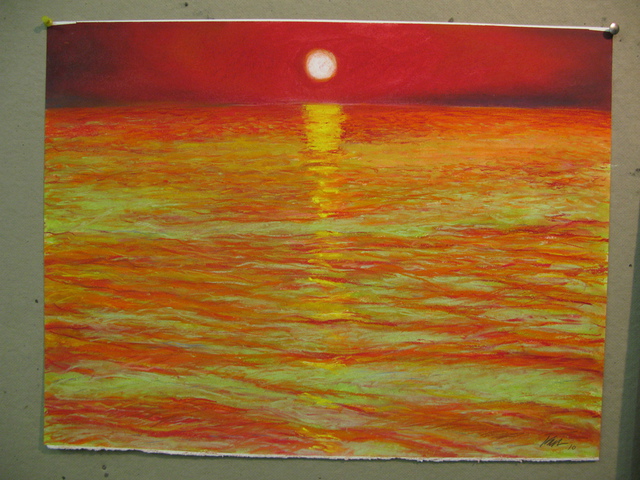 Marty Kalb  'Michigan Sunset  Red Sky', created in 2009, Original Painting Oil.
