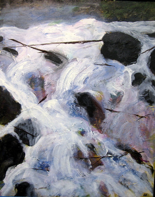 Marty Kalb  'Waterfall Cascade', created in 2006, Original Painting Oil.