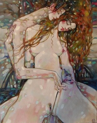 Marina Rozuvanova: 'flower', 2019 Oil Painting, Love. Work- oil painting, canvas on a stretcher, 50x60 cm, unframed. ...