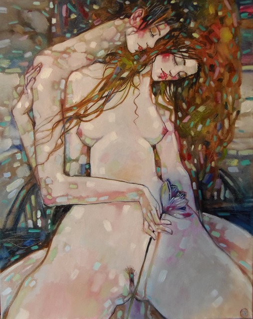 Marina Rozuvanova  'Flower', created in 2019, Original Painting Oil.