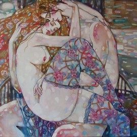 Marina Rozuvanova: 'redheads', 2019 Oil Painting, Love. Artist Description: Work- oil painting, canvas on a stretcher, 50x60 cm, unframed...