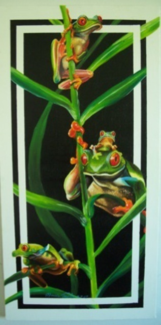Marvin Teeples  'Tree Frogs', created in 2007, Original Painting Acrylic.