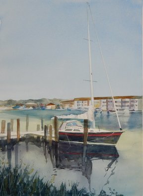 Maryann Burton: 'Delaware Sailboat', 2015 Watercolor, Boating. Framed size 32. 5x26. 5...