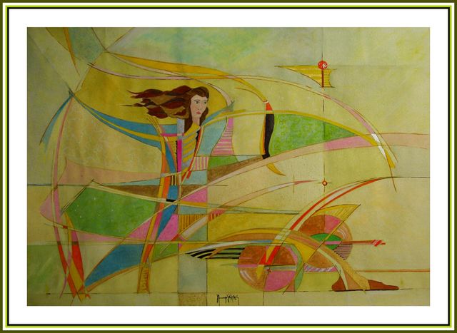 Artist Yorgos Maryelis. 'On The Wind' Artwork Image, Created in 2005, Original Painting Acrylic. #art #artist