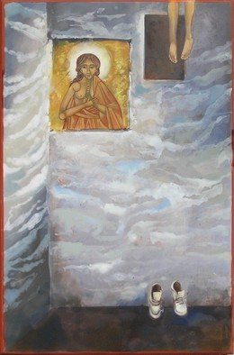 Mary Jane Miller: 'Ascension', 2012 Tempera Painting, Christian.                 egg tempera, new age, christian, angels, religious, icons, iconography, spiritual, Christ, contemportary, image, women of God, women, feminine, mary jane miller                ...