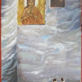 Mary Jane Miller: 'Ascension', 2012 Tempera Painting, Christian. Artist Description:                 egg tempera, new age, christian, angels, religious, icons, iconography, spiritual, Christ, contemportary, image, women of God, women, feminine, mary jane miller                ...