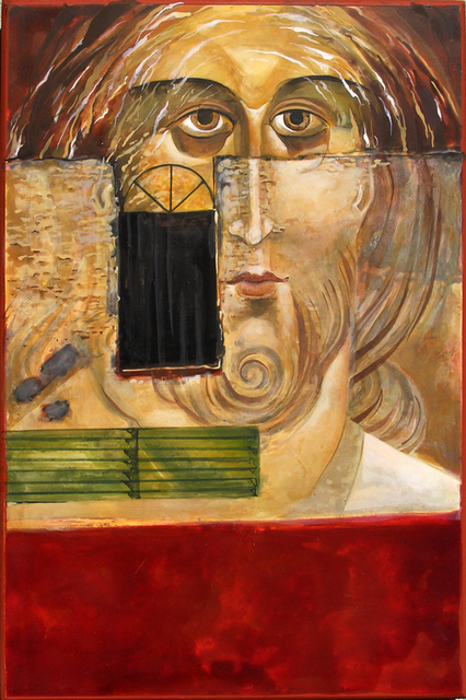 Mary Jane Miller  'Behind The Wall', created in 2012, Original Painting Tempera.