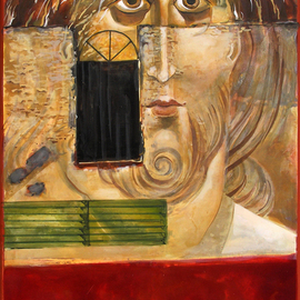 Mary Jane Miller: 'Behind the Wall', 2012 Tempera Painting, Christian. Artist Description:                  egg tempera, new age, christian, angels, religious, icons, iconography, spiritual, Christ, contemportary, image, women of God, women, feminine, mary jane miller                 ...