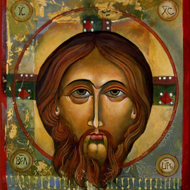 Mary Jane Miller: 'Face of Christ', 2012 Tempera Painting, Christian. Artist Description:  egg tempera, christian, religious, icons, iconography, spiritual ...