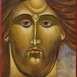 Mary Jane Miller: 'Face of Christ', 2012 Tempera Painting, Christian. Artist Description:   egg tempera, christian, religious, icons, iconography, spiritual  ...