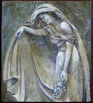 Mary Jane Miller: 'solitude', 2012 Tempera Painting, Christian.            egg tempera, solitude christian, angels, religious, icons, iconography, spiritual, virgin Mary, Mary , Mother, women of God, women, feminine, mary jane miller           ...