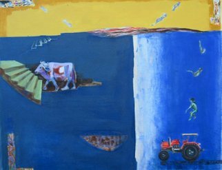 Anindya Roy: 'conceptual scape 80', 2010 Acrylic Painting, Conceptual.      A imaginative visual efect , an idea grown for political non sence ,    ...