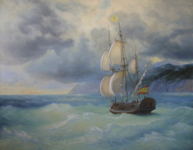 Yuriy Matrosov  'Along The Coast', created in 2017, Original Painting Oil.